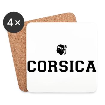 Corsica et Ecusson - Dessous de verre (lot de 4) - blanc - Devant