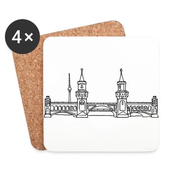 Oberbaumbrücke in Berlin - Untersetzer (4er-Set) - Weiß - Vorne