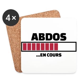 abdos en cours (v.2) - Dessous de verre (lot de 4) - blanc - Devant