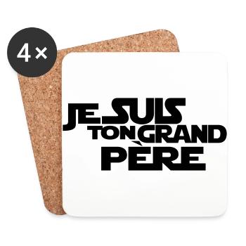 JE SUIS Ton grand père - Dessous de verre (lot de 4) - blanc - Devant