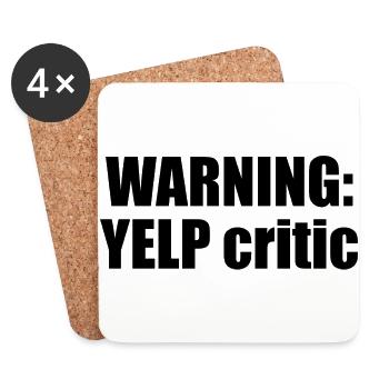 WARNING: YELP critic - Untersetzer (4er-Set) - Weiß - Vorne