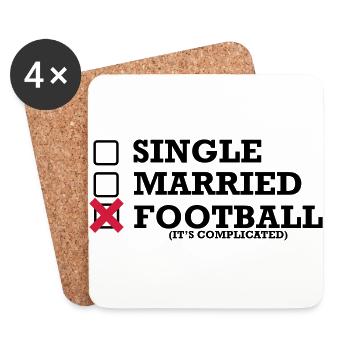 Single - Married - Football - Coasters (set of 4) - white - Front