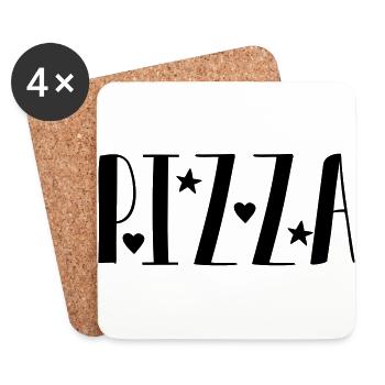 Einfach Pizza - Untersetzer (4er-Set) - Weiß - Vorne
