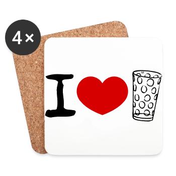 I love Dubbe - Untersetzer (4er-Set) - Weiß - Vorne