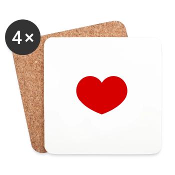 I love Dubbe - Untersetzer (4er-Set) - Weiß - Vorne