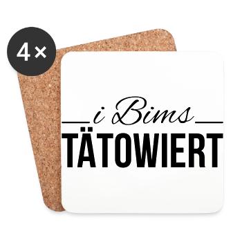 i bims tätowiert - Untersetzer (4er-Set) - Weiß - Vorne