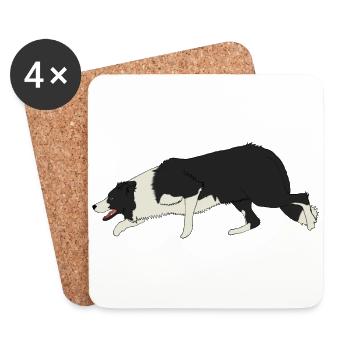 BORDER COLLIE - Dessous de verre (lot de 4) - blanc - Devant