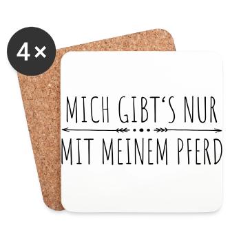 mich gibt's nur mit meinem Pferd - Untersetzer (4er-Set) - Weiß - Vorne