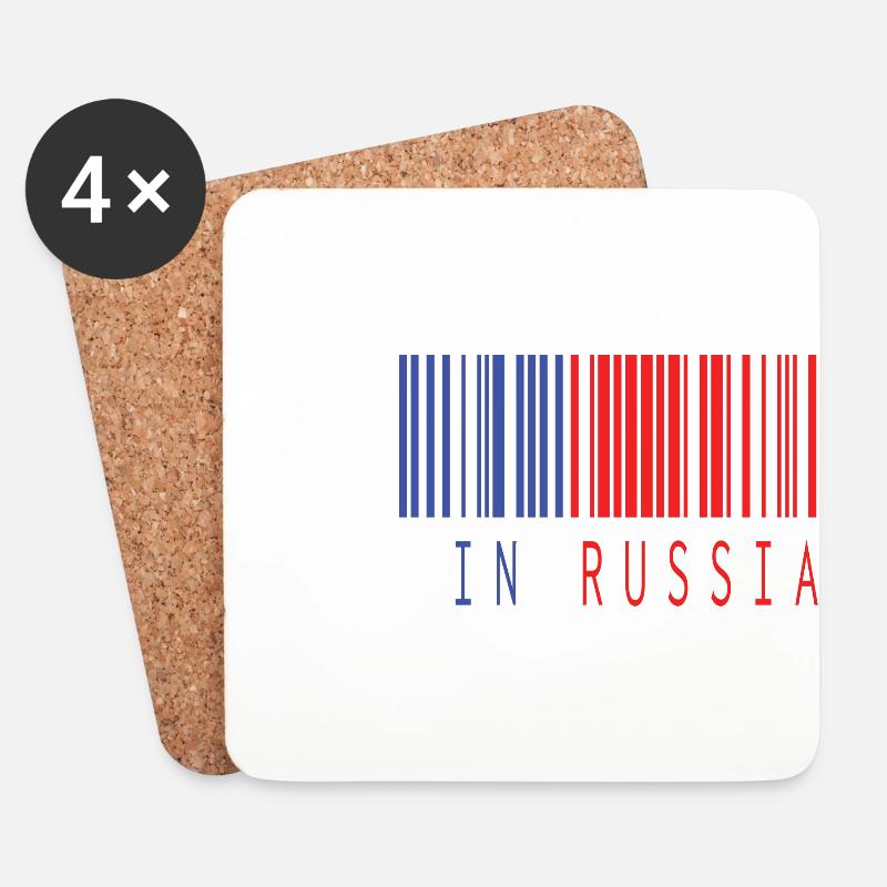 MADE IN RUSSIA BARCODE - Untersetzer (4er-Set) - Weiß