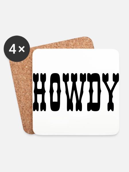 Howdy - Coasters (set of 4) - white
