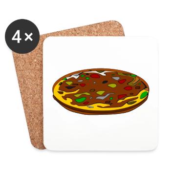 manger de la nourriture pizza pizzeria restaurant57 - Dessous de verre (lot de 4) - blanc - Devant