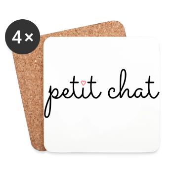 "Petit chat" – Die kleine Katze - Untersetzer (4er-Set) - Weiß - Vorne