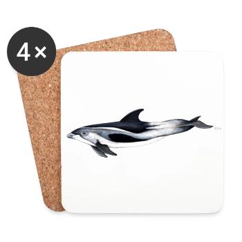 Dolphin weiße Spitze - White Schnauzendelfin - Untersetzer (4er-Set) - Weiß - Vorne