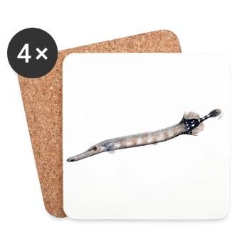 Trumpetfish - Trumpetfish - poisson trompette - Coasters (set of 4) - white - Front