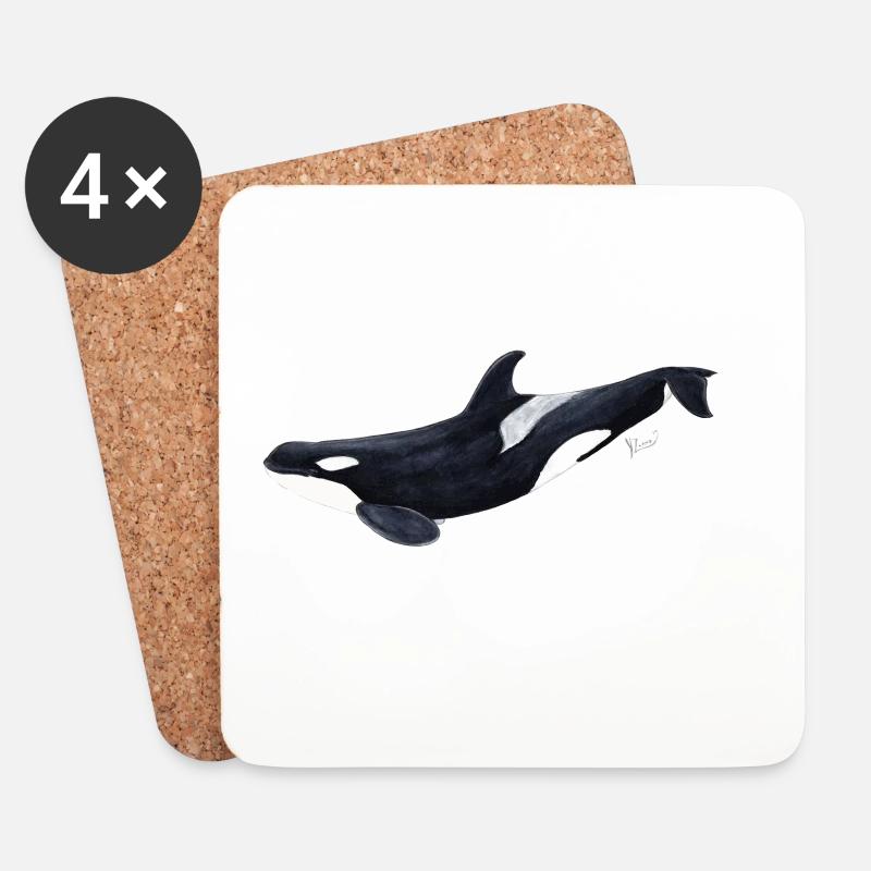 Orca - Schwertwal - ecause - Untersetzer (4er-Set) - Weiß