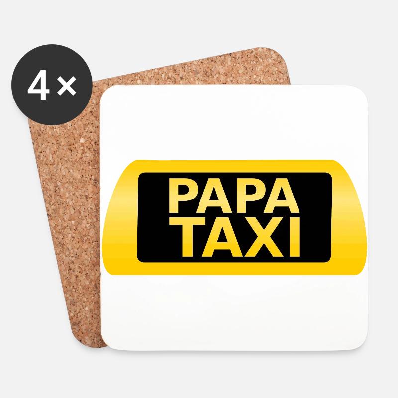 Papa Taxi - Untersetzer (4er-Set) - Weiß