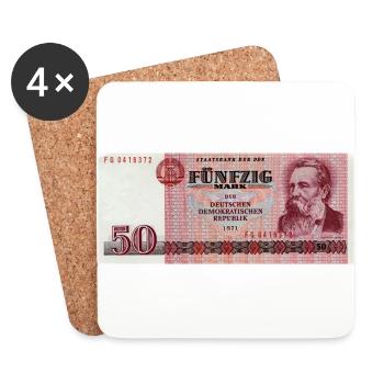 50 Markschein de la RDA - Dessous de verre (lot de 4) - blanc - Devant