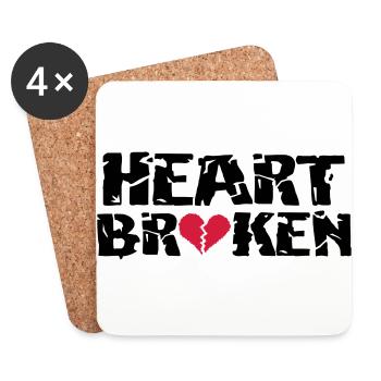 Herz <3Broken - Untersetzer (4er-Set) - Weiß - Vorne
