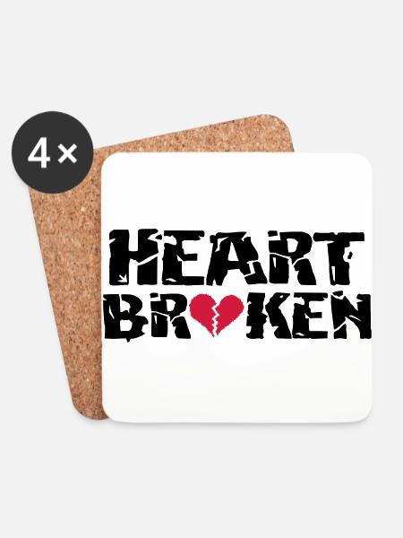 Heart <3Broken - Coasters (set of 4) - white
