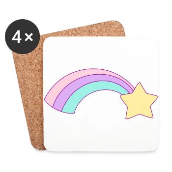 Shooting Star Rainbow Gift T-Shirts - Coasters (set of 4) - white - Front