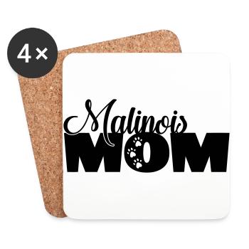 Malinois Mom Dog Dog mom saying fun - Coasters (set of 4) - white - Front