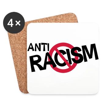 Anti racism - shirt anti racisme - Dessous de verre (lot de 4) - blanc - Devant