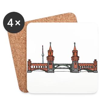 Oberbaumbrücke à BERLIN c - Dessous de verre (lot de 4) - blanc - Devant