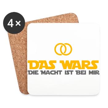 DAS WARS - Hochzeitsfeier Heiraten JGA Geschenk - Untersetzer (4er-Set) - Weiß - Vorne