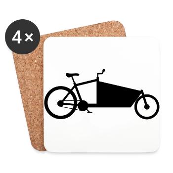 Cargo vélo silhouette noir - Dessous de verre (lot de 4) - blanc - Devant