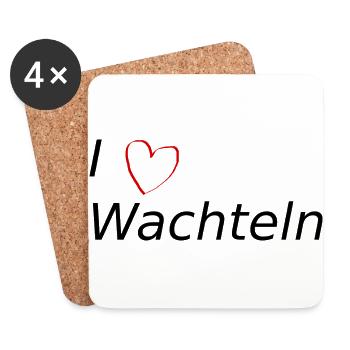 I love Wachteln - Untersetzer (4er-Set) - Weiß - Vorne