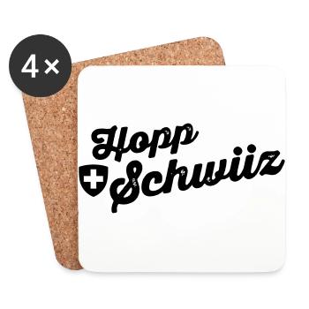 Hoppschwiiz SW - Coasters (set of 4) - white - Front