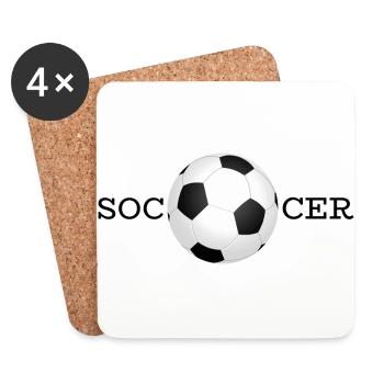 Football de football - Dessous de verre (lot de 4) - blanc - Devant