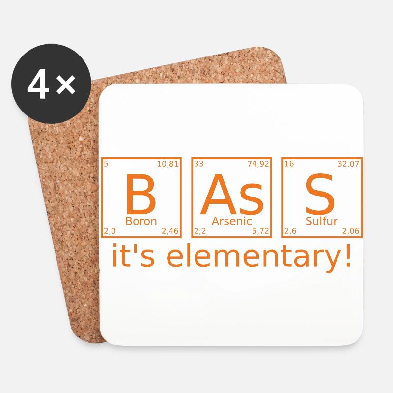 Bass-Elemente - Untersetzer (4er-Set) - Weiß