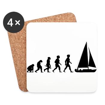 Evolution sailing sailboat sailing ship - Coasters (set of 4) - white - Front
