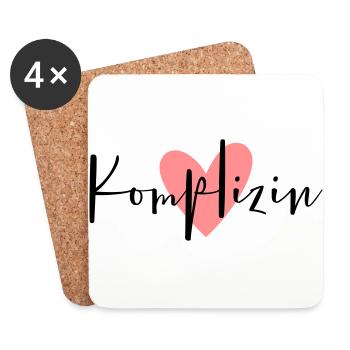 Complicated pink heart girlfriend partner - Coasters (set of 4) - white - Front