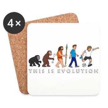 evolution_fussball_comic_a - Dessous de verre (lot de 4) - blanc - Devant