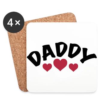 Dad / Daddy / Papa / Herz / i love my dad 2c - Coasters (set of 4) - white - Front