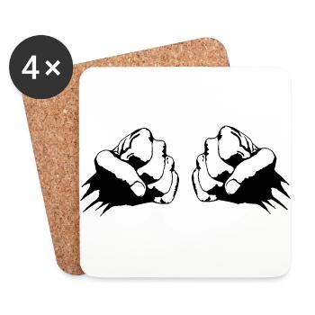 fist_ti_fist_a - Dessous de verre (lot de 4) - blanc - Devant