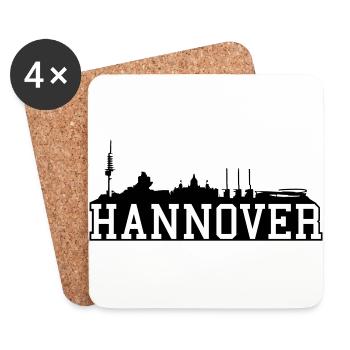 Hannover // Skyline // Silhouette // Skylineshirt - Untersetzer (4er-Set) - Weiß - Vorne