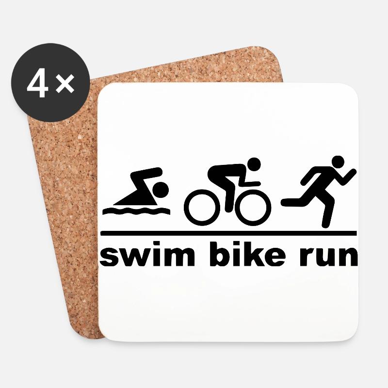 Triathlon - Untersetzer (4er-Set) - Weiß