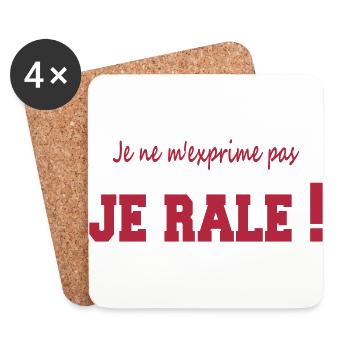 Je ne m'exprime pas je râle - Coasters (set of 4) - white - Front