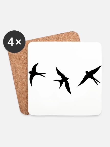 swallow - Coasters (set of 4) - white