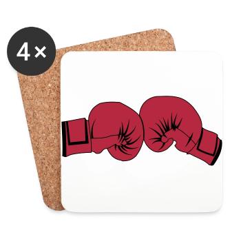 Boxhandschuhe - Untersetzer (4er-Set) - Weiß - Vorne