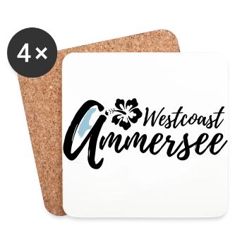 Ammersee Weastcoast Blume - Untersetzer (4er-Set) - Weiß - Vorne