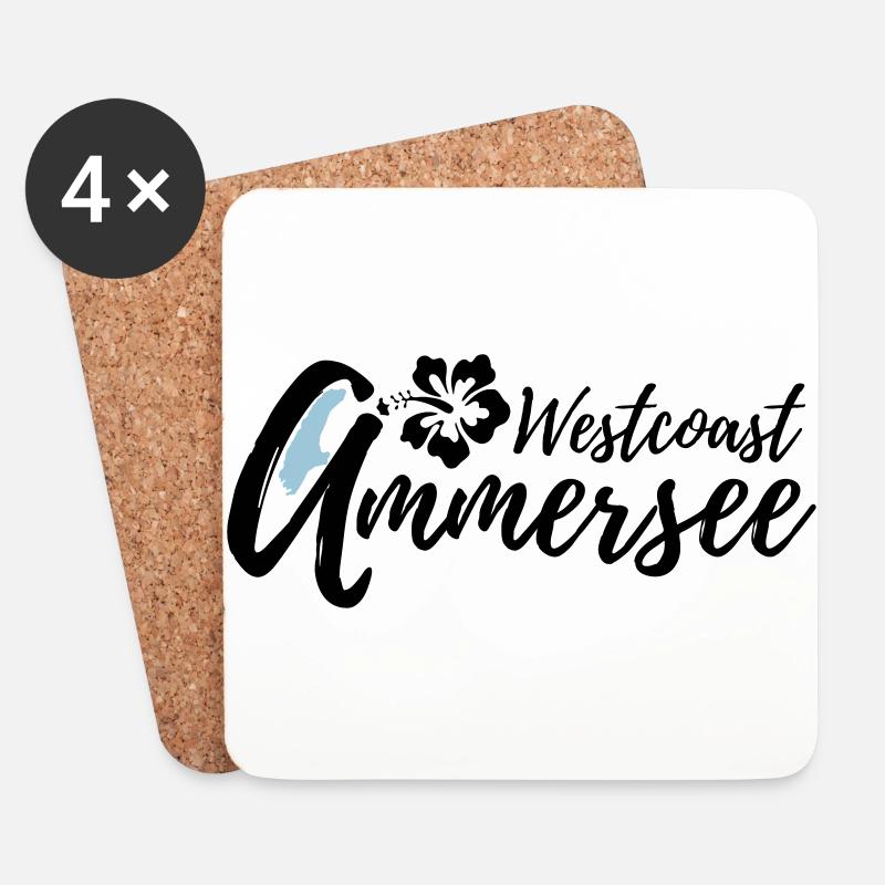 Ammersee Weastcoast Blume - Untersetzer (4er-Set) - Weiß