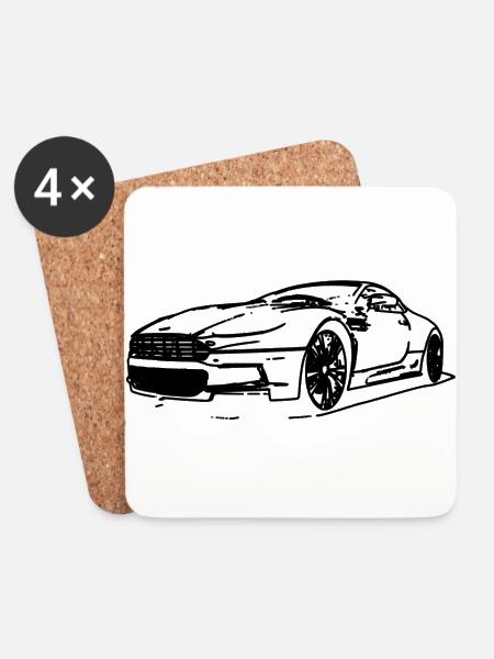 Aston Martin - Coasters (set of 4) - white