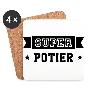 Céramiste / Céramique / Poterie / Potier / Potière - Dessous de verre (lot de 4) - blanc - Devant