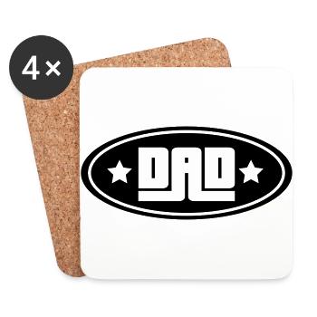 Papa - Untersetzer (4er-Set) - Weiß - Vorne