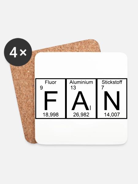 Fan funny shirt Periodic Table - Coasters (set of 4) - white