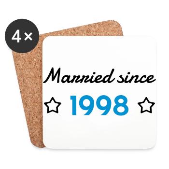 1998 - Birthday Wedding - Marriage - Love - Wife - Coasters (set of 4) - white - Front